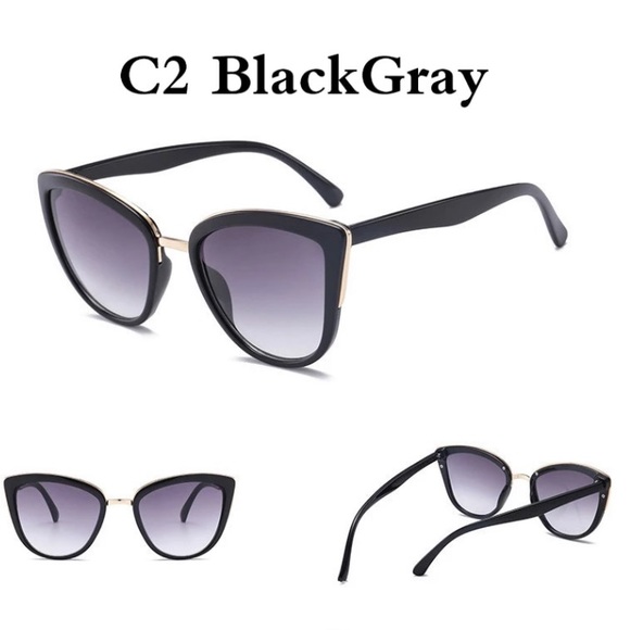 BLACK- NEW Retro Gradient Sunglasses - Picture 3 of 6
